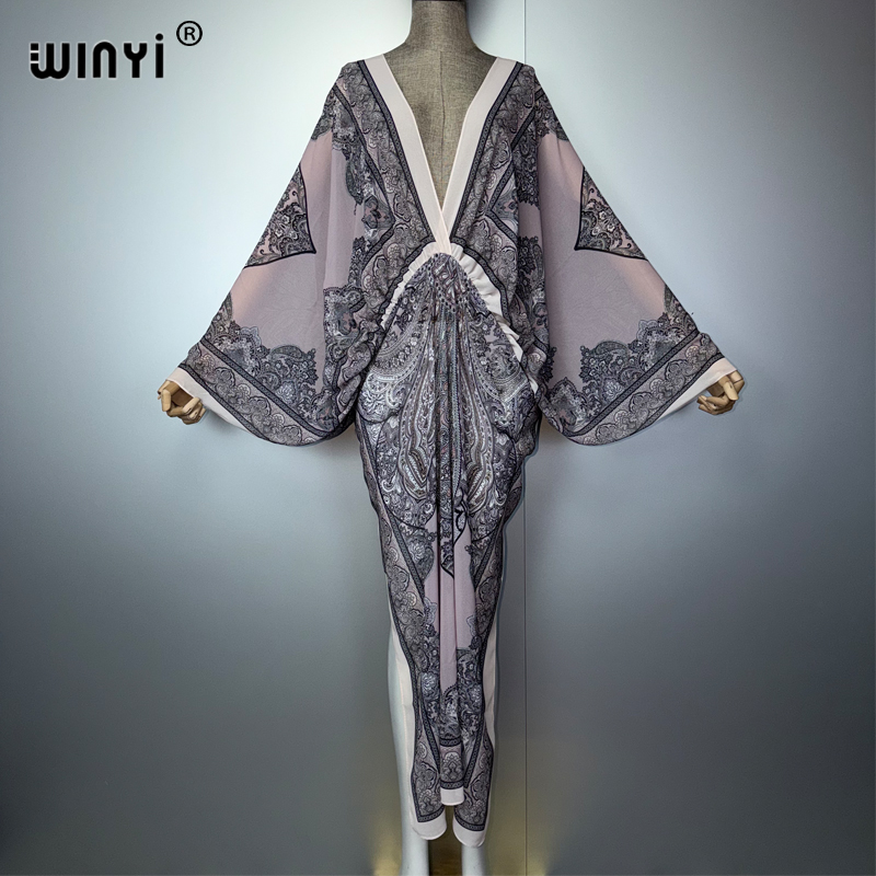 Kaftan Women Boho - WINYI Сексуальное платье с V-образным вырезом,