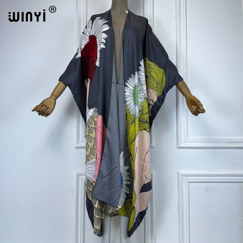 WINYI кимоно с принтом в стиле – обзор и цена Kaftan Women Boho