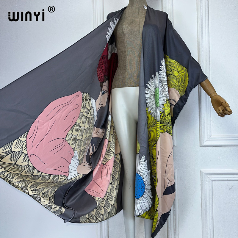 WINYI кимоно с принтом в стиле – обзор и цена Kaftan Women Boho
