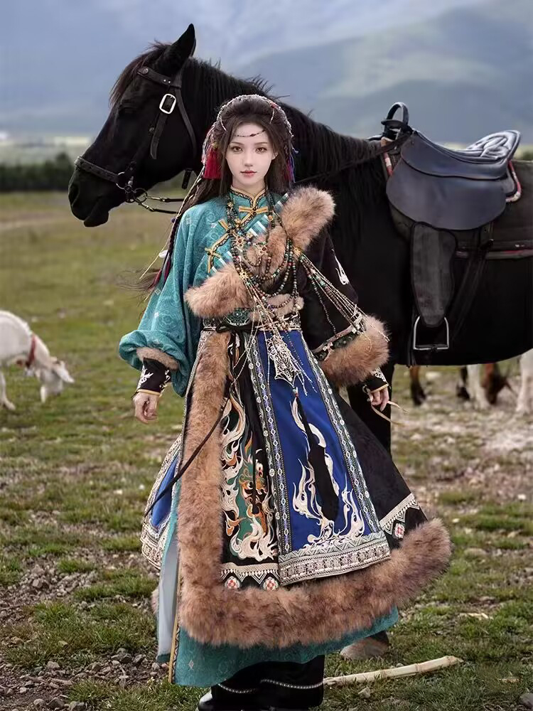 Тибетский костюм женский, новы – обзор и цена Ethnic Fashion Photography